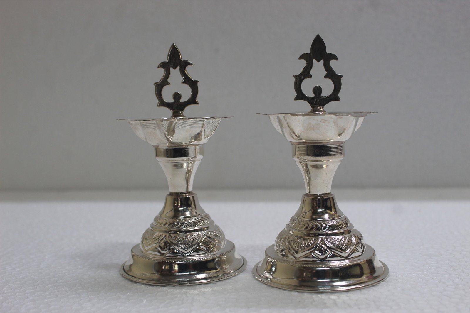 Silver Mangalore Lamp Pair