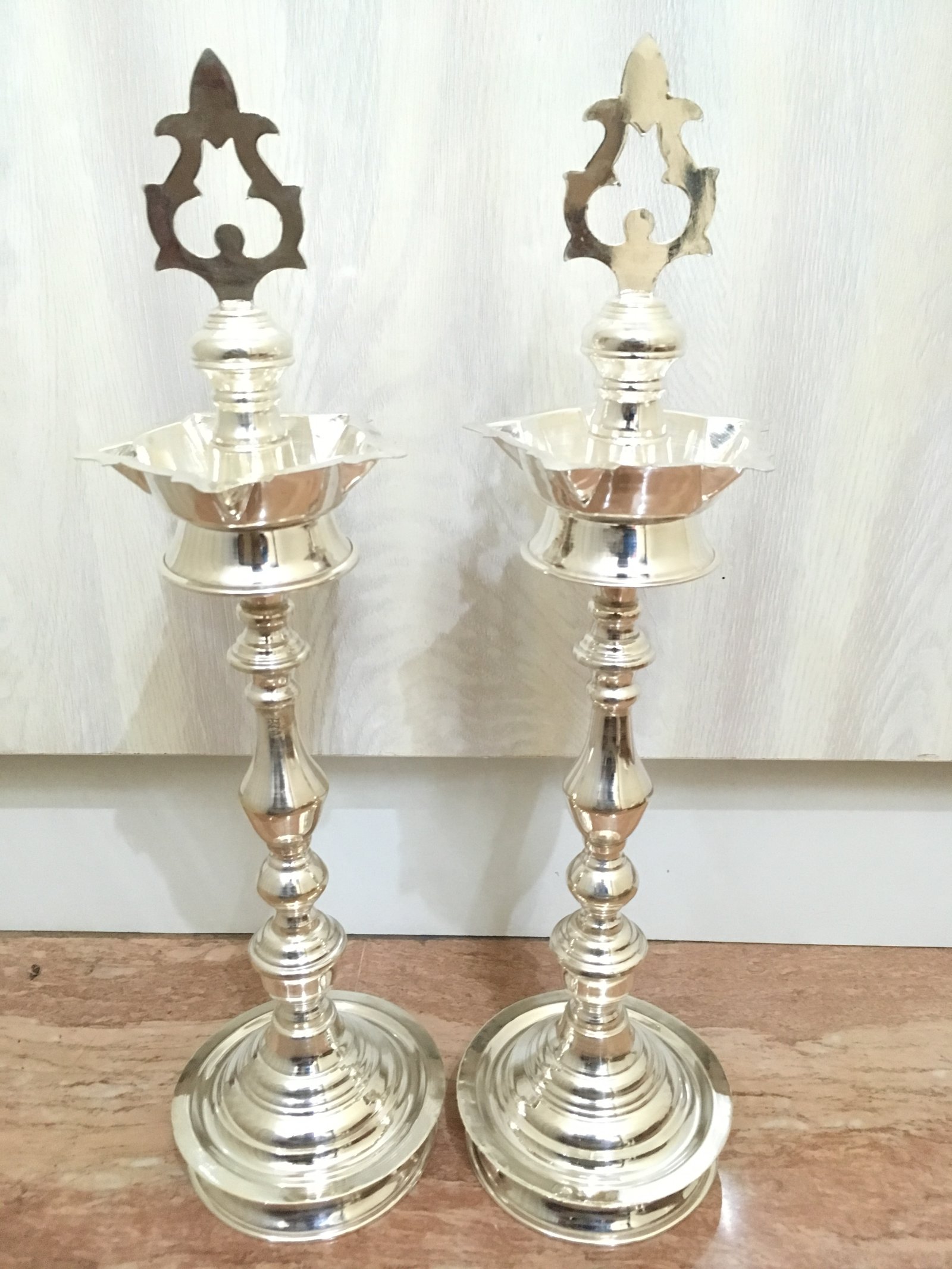 Silver Kuthu Vilaku Pair